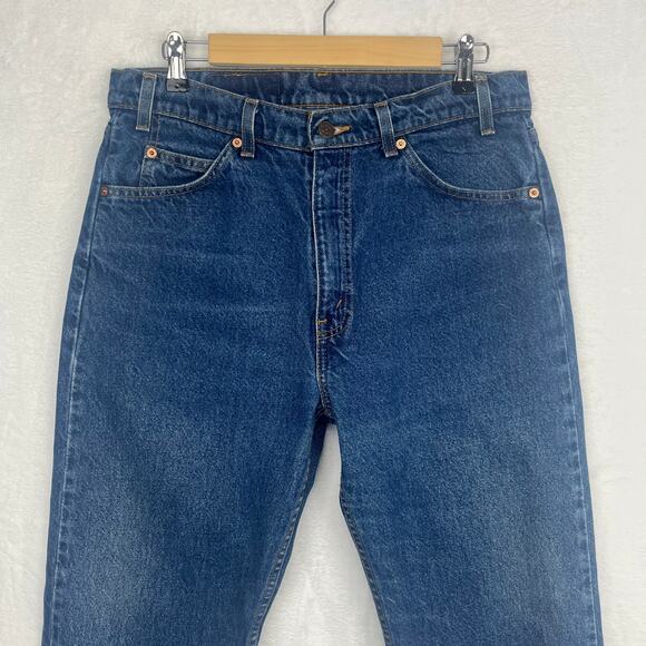 Levi’s Vintage Jeans 505 Mens 34x30 “33x29.5” Straight Leg Orange‎ Tab 90s Blue - Picture 6 of 14